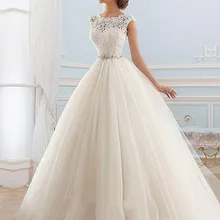 Vestido de noiva кружевное и Тюлевое свадебное платье невесты принцесса Топ свадебное платье расшитое бусинами на заказ