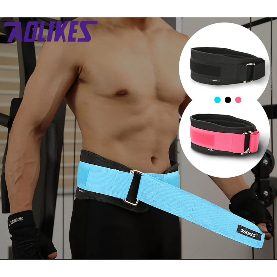 

AOLIKES 3 Color Body Building Fitness Adjustable Weight Lifting Belt Gym Wide Back Waist Support Protect Exercise Training Belt