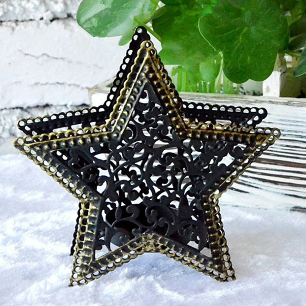 Retro Moroccan 3D Hollow Candle Holder Mood Light Tea Light Candlestick Candelabras Lantern Home Garden Lawn Patio Decorations