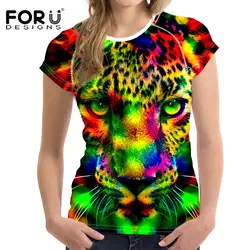 Forudesigns Для женщин футболка Leopar футболка Для женщин S футболки 3D леопардовым принтом GOT7 Свет Stick женский Одежда в Корейском стиле