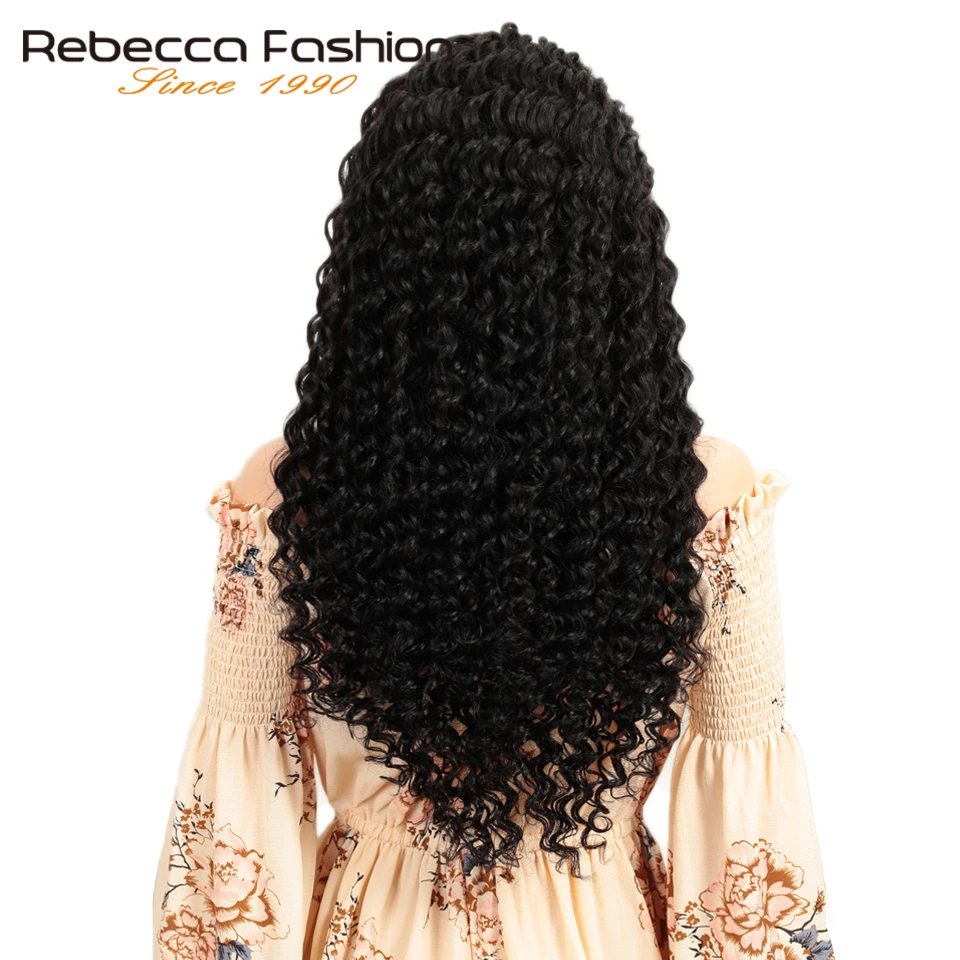 Rebecca 150%, глубокая волна, парик из натуральных волос на кружеве с детскими волосами, бразильские волосы Remy, фронтальные парики для черных женщин, 8-28 дюймов