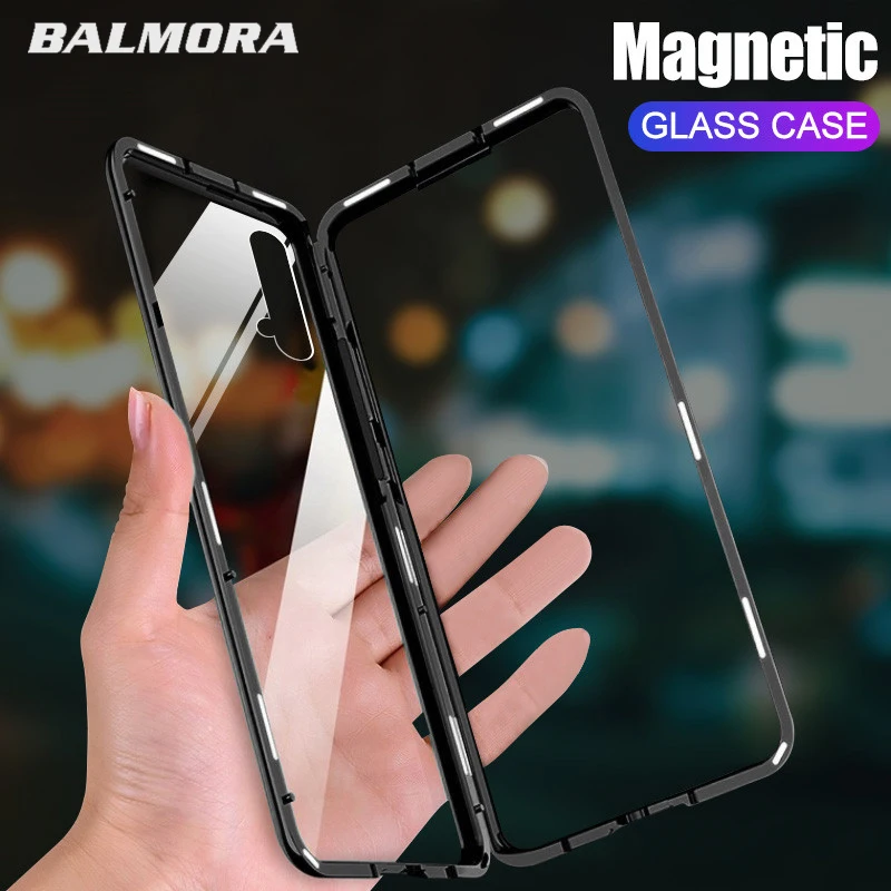 

BALMORA Magnetic Adsorption Metal Case For Huawei P20 lite P30 Pro P10 9 Magnet Case For Honor 8X V20 10 9 For nova 4e Back case