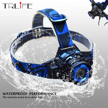 

Waterproof LED Headlamp 6000lums Rechargeable Headlight Q5 Rotary Zoom 3 Modes Head Lamp Built-in lithium Battery + Charger