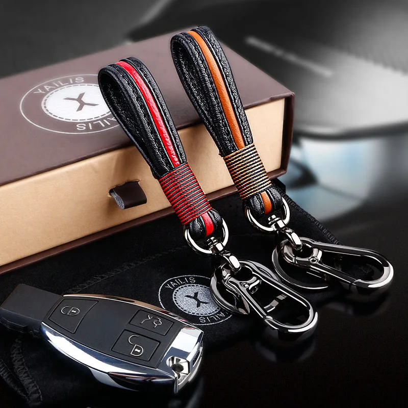 

Genuine leather Key Chain Key ring For benz vw audi honda BMW Ford toyota kia hyundai Car key fob Holder For Man women gift