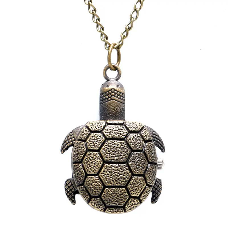 Fashion Cute Tortoise Design Quartz Pocket Watch Necklace Watch for Women Men P626 2