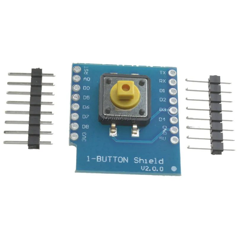 

One Button Shield For WeMos D1 Mini Button Wemos D1 Mini Button Switch Module With Pins Standard