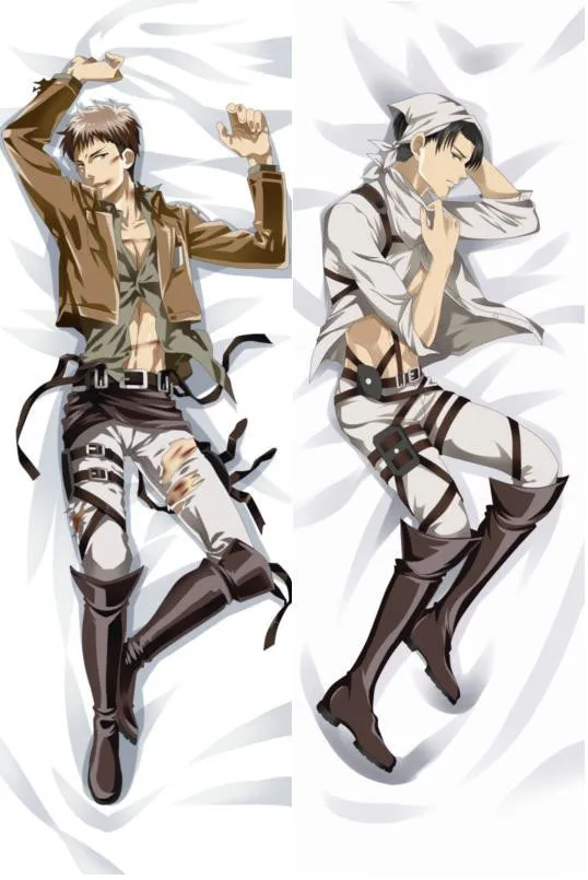 Japanese Anime Male pillow case cover Attack on Titan Levi Rivaille Jean Kirstein Hugging Body BL