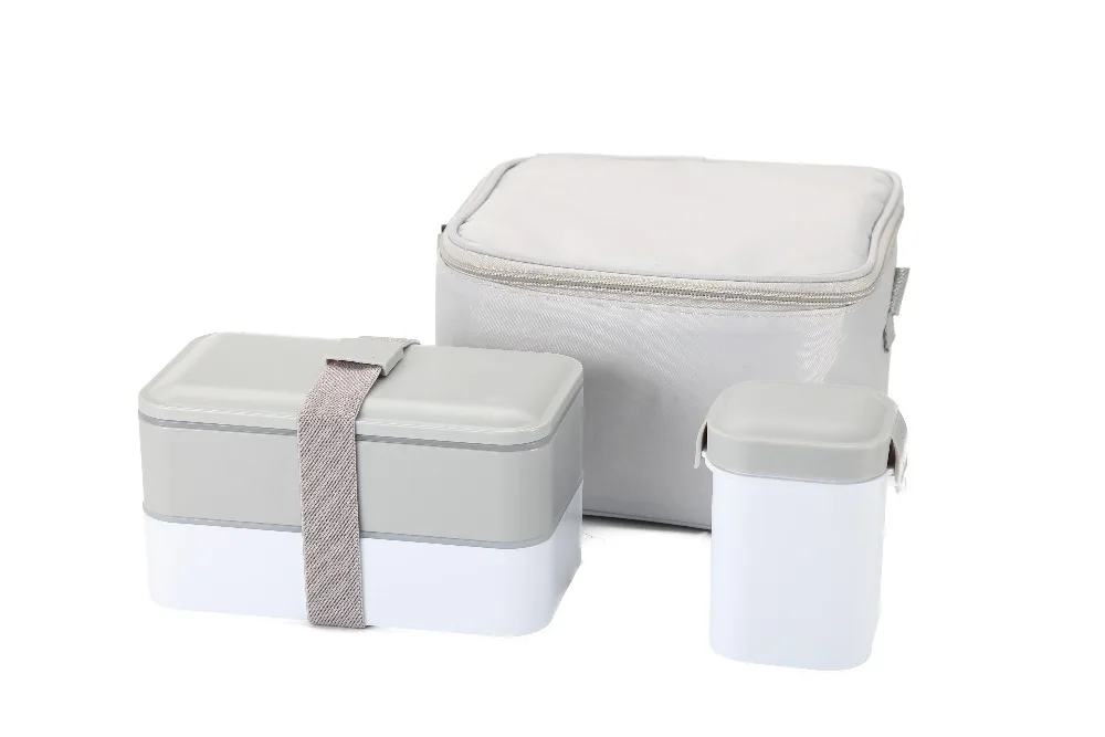 Двухслойный комплект контейнеров для завтрака Bento Box с суповой чашей портативный термальный изолированный пищевой контейнер Microwavable