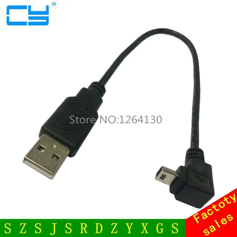 Короткий Кабель адаптер с угловым штекером USB 2 0 A и 90 градусов Mini 5Pin|usb car charger