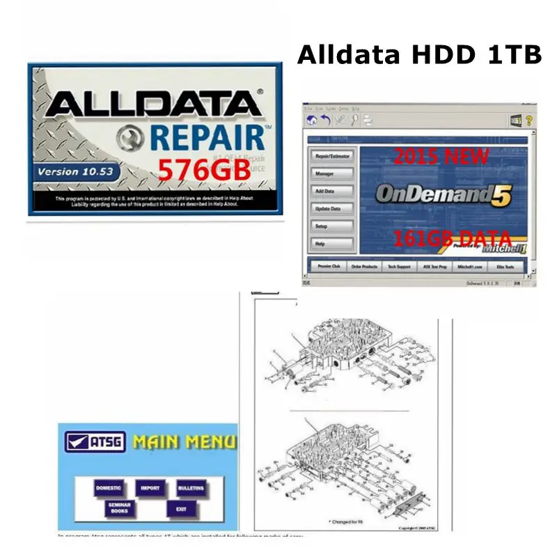 Программное обеспечение для ремонта автомобилей Alldata All 10 53 + mit/chell OD5 программное