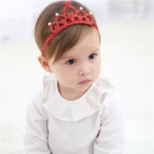 M MISM, Новое поступление, цветная блестящая корона, повязка на голову для новорожденных девочек эластичный ободок для волос, тиара принцессы, тюрбан, Детские аксессуары для волос