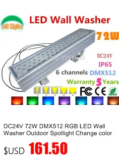 18 Вт RGB Сменные Шайба стены AC85-265V Открытый Прожекторы IP65 Водонепроницаемый прожектор DMX512 здания проектор light