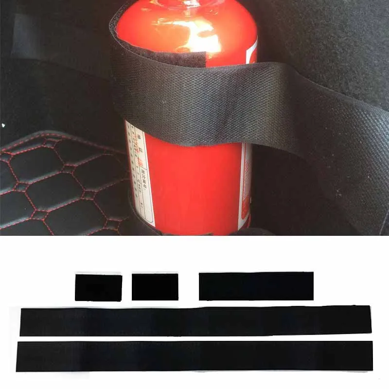 

5Pcs/Set Car Fire Extinguisher Sticker nylon tape Belt Net Bandage Car Trunk Storage Bag Magic Tape Hook and Loop Strap Stickers