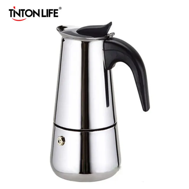Tinton Life 2 Cup Stainless Steel Moka Espresso Latte Percolator Tinton Life 2 Cup Stainless Steel Moka Espresso Latte Percolator Stove Top Coffee Maker Pot