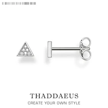 Треугольные белые серьги-гвоздики, Томас Стиль Мода хорошие ювелирные изделия для женщин, Ts подарок из стерлингового серебра 925 пробы, Супер предложения