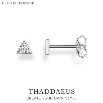 

Triangle White Pave Stud Earring,Thomas Style Fashion Good Jewerly For Women,2018 Ts Gift In 925 Sterling Silver,Super Deals