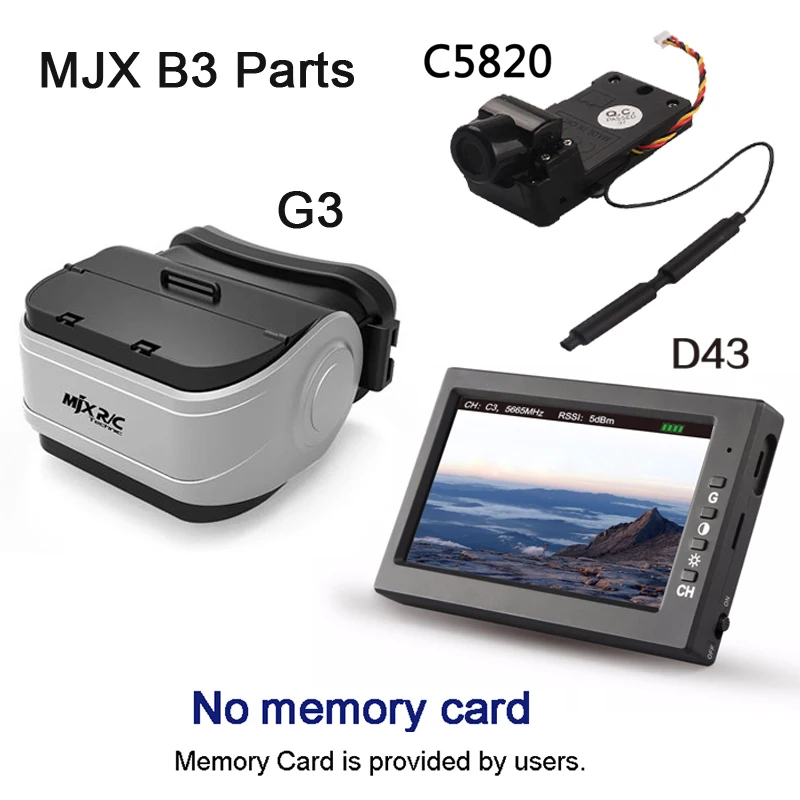 

MJX C5820 Camera D43 LCD Screen G3 VR Goggles 5.8G FPV Real-time Image Transmission 300m MJX B3 Bugs 3 Quadcopter Spare Parts