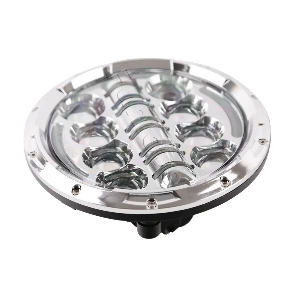 New 7 Inch Round Chrome LED Projector Headlights with DRL for Jeep Wrangler (5)