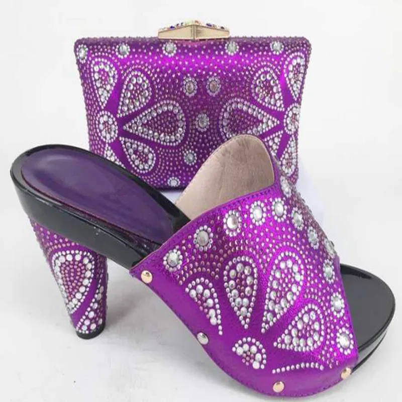 

GL-368 Newest Purple Color Shoes and Bag Sets for Women Shoes and Bag Set African Sets 2018 African Shoe and Bag Set for Party