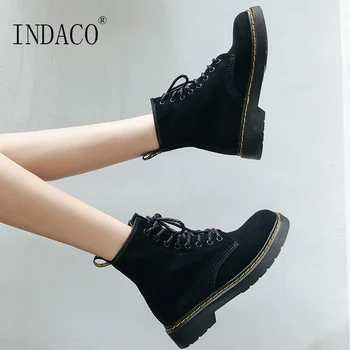 

2019 Women Martin Boots Fashion Leather Boots Women Motorcycle Boots 3cm