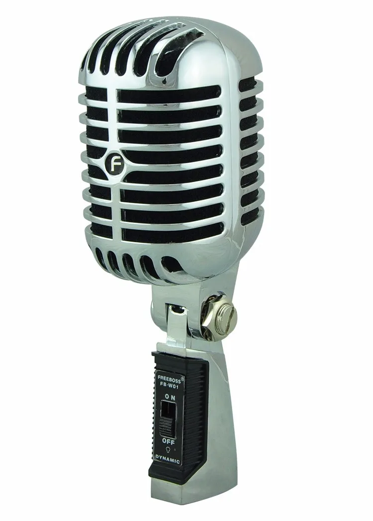 FREEBOSS FB-W01 Проводной динамический ретро микрофон Винтажный стиль профессиональный караоке-Студия микрофон Джаз сценический вокальный микрофон