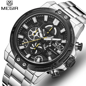 

Men's Watches MEGIR Top Brand Men Luxury Business Watch Fashion Chronograph Quartz Calendar Wristwatch Relogio Masculino
