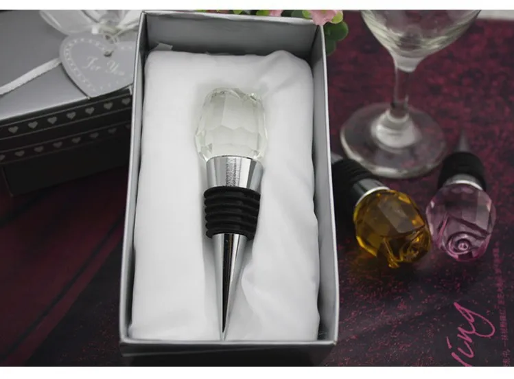 Promotional Creative Gift Crystal Rose Wine Bottle Stopper Bottle Cork
