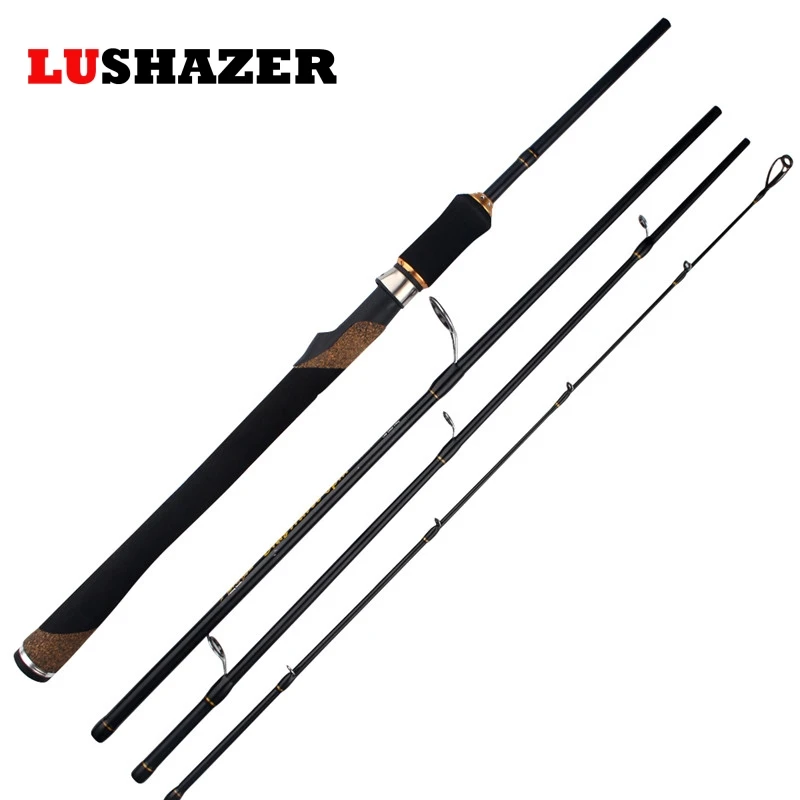 

LUSHAZER 1.98m 4 Section High Carbon Spinning Fishing Rod Casting Rod Ice Fishing Lightweight Saltwater Rod Pole Vava De Pesca