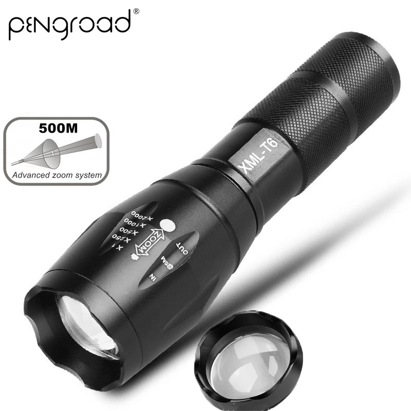 

Waterproof XML Q5/T6/L2 LED Tactical Flashlight 3800 Lumen Self Defense Flashlight Zoomable LED Torch Light Use 18650/AAA SL010