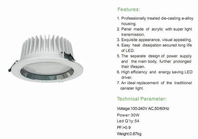 30 Вт светодиодный потолочный освещения, SMD5730 светодиодный потолочный светильник, с внешними драйвер AC100-240v/50-60 Гц