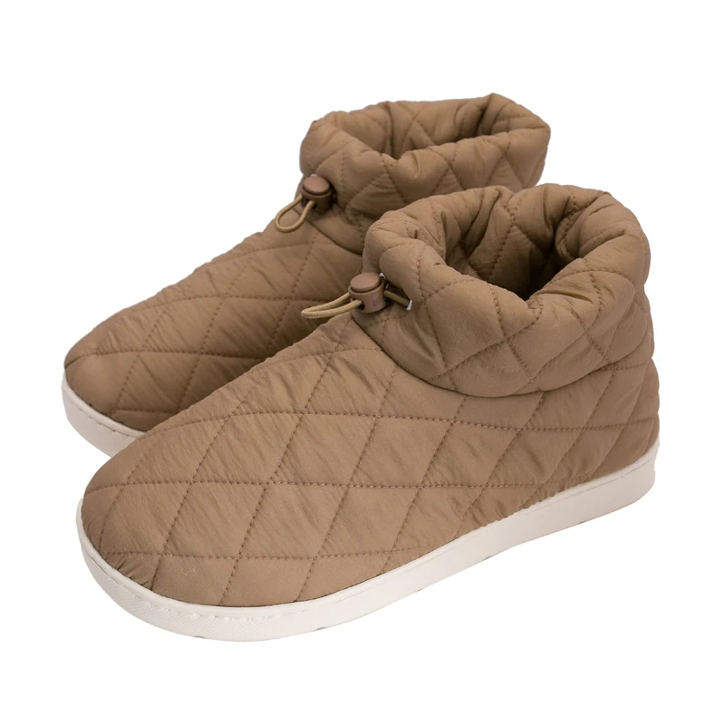 

New Soft Comfortable Men Couples Family Indoor Bedroom Slippers Autumn winter waterproof Breathable Down Warm Floor Shoes