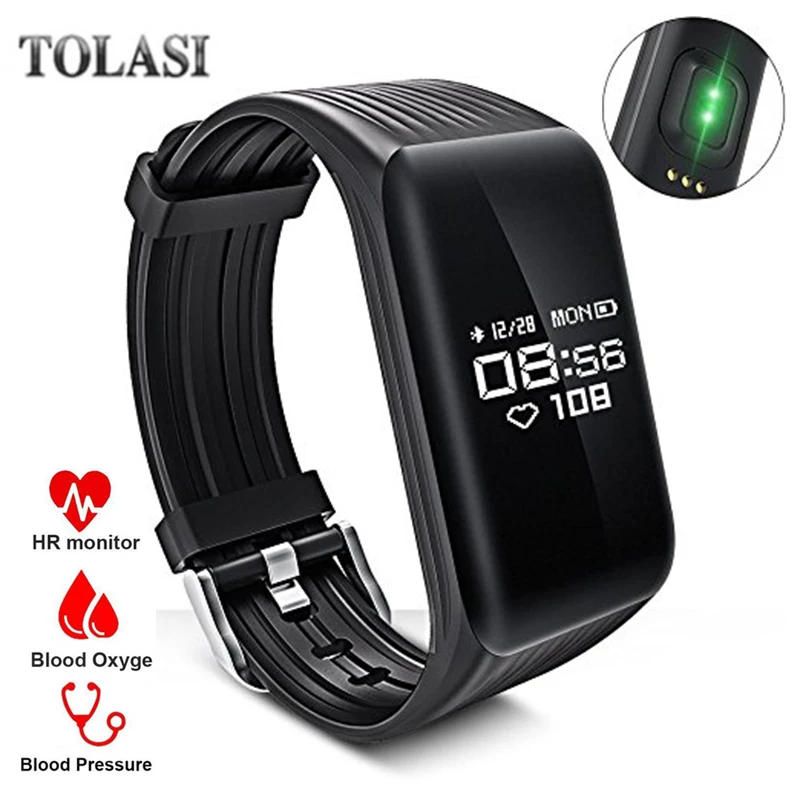 

K1 Smart Bracele 2019 TOLASI Top Fitness Trackert Real-time Heart Rate Monitor waterproof SmartWatch Activity Tracker for sport