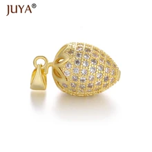 

1 Piece Copper Zircon Strawberry Charms for DIY Fashion bracelet Necklace Fruit Dangle Berry Pendants Jewelry Making Breloques