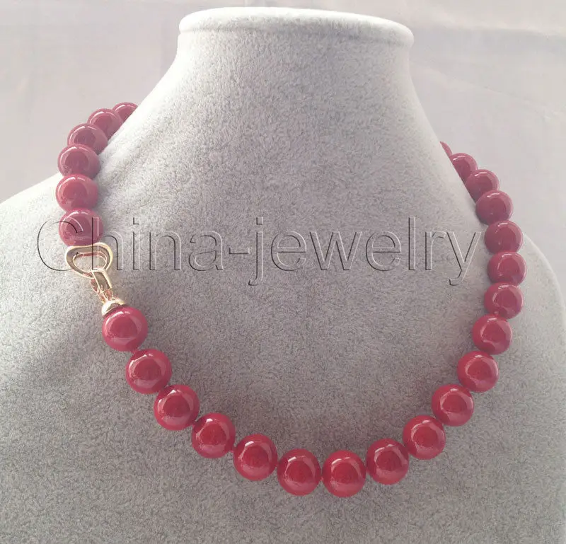 

Lovely Women's Wedding Jewelry shipping> >>> Beautiful 17.5" 12mm red coral color south sea shell pearl necklace