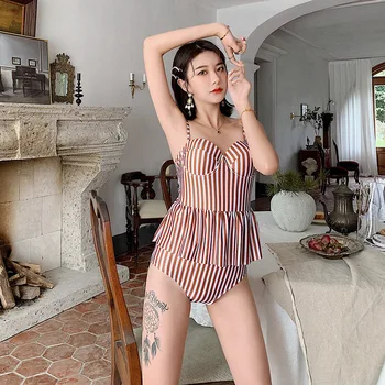 

One Piece Swimsuit Push Up Beachwear Swimwear Women Large Size With Swimsuits Woman 2019 Underwire Holds Leaf Cover Stomach