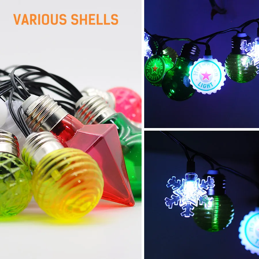Наружные декоративные гирлянды AC100 240V/DC5V RGB пульт дистанционного управления 30 PACK/6