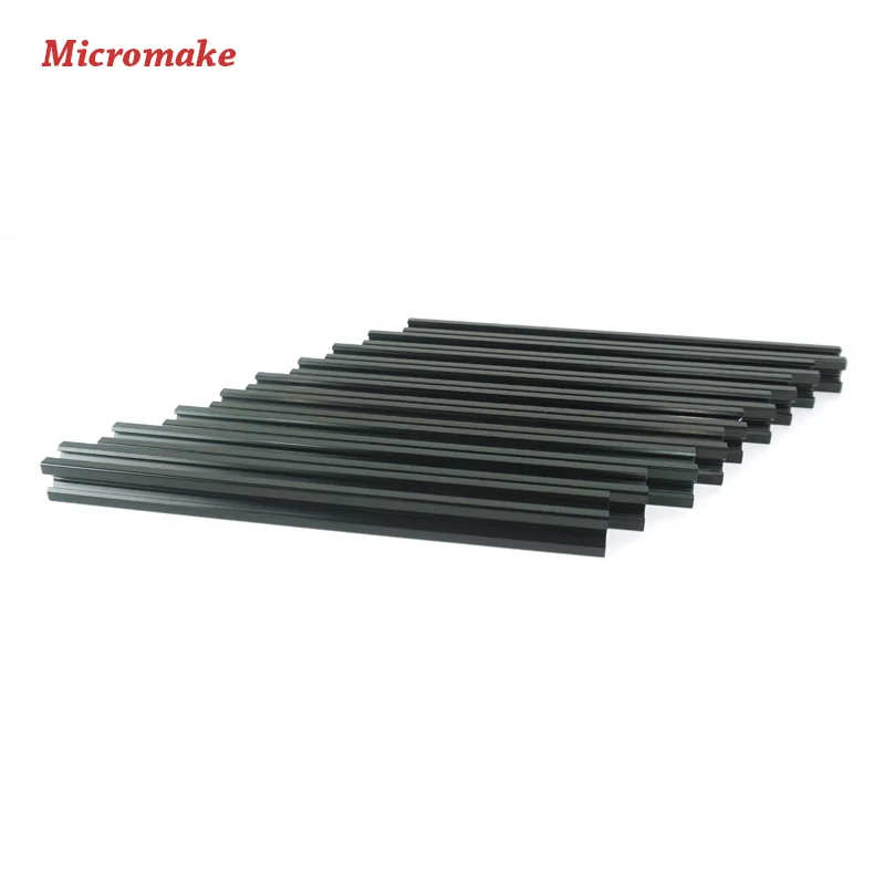 Micromake 3d принтеры запчасти V slot Rail алюминиевый профиль экструзии 2020 12 шт./лот Cutted