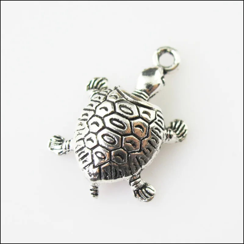 

New 10Pcs Tibetan Silver Tone Animal Tortoise Turtle Charms Pendants 14.5x22mm