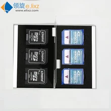 6 в 1 Алюминиевый ящик для хранения сумка чехол для держателя карты памяти бумажник большой емкости для 6* SD карты