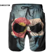SAMCUSTOM Мужские Пот quick dry ультра-легкие дышащие Колорадо флаг череп Шорты gmy Шорты пляжные шорты
