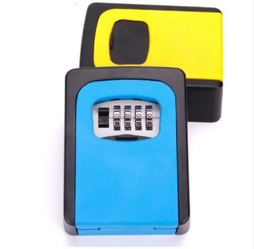Wall Mounted Spare Keys Safe Storage Box with 4 Digit Combination Password Lock Home Office Metal Hidden Key Secret Organizer