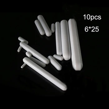 

10pcs C6x25mm PTFE Magnetic Stirrer Mixer Stir Bars PTFE Plain Stirring Bars white Teflon Spin Bars