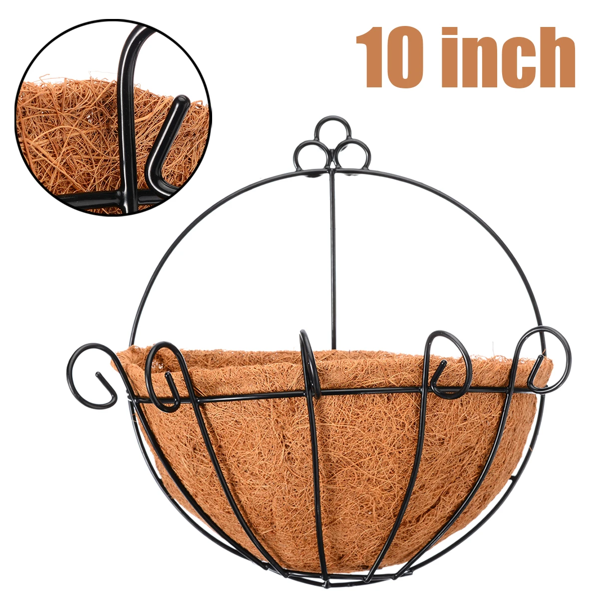 Metal Half Round Planter Wall DIY Hanging Planting Pot Decoration Flower Pots Garden Supplies Mayitr