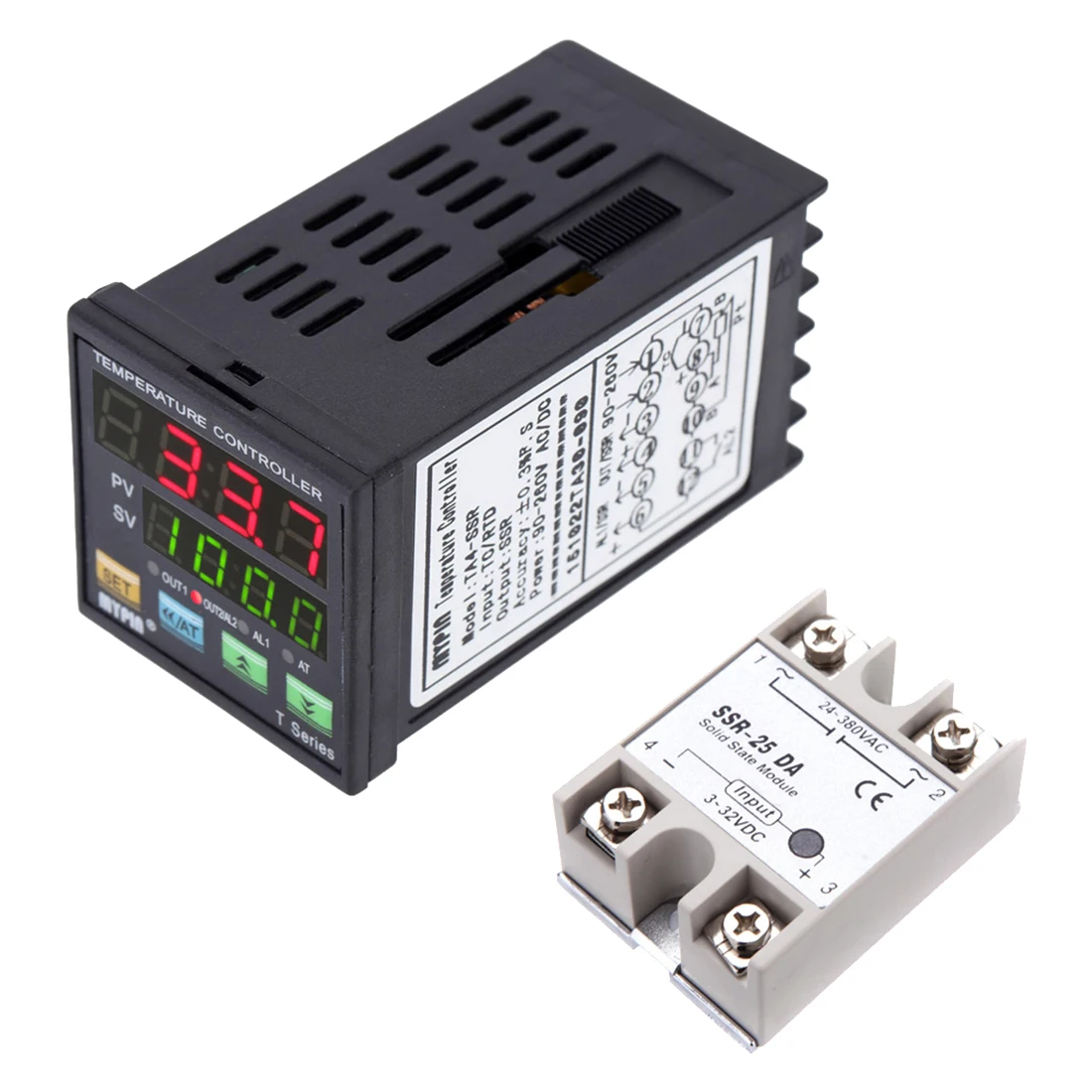 

MYPIN TA4-SNR Digital Temperature Controller + SSR-25 DA Solid State Relay Module M5L0