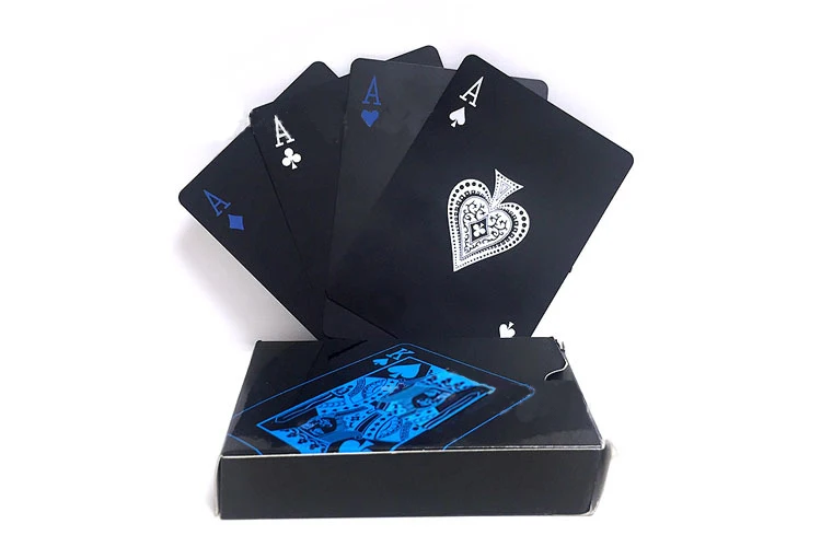 Cool Quality Plastic PVC Poker Waterproof Black Playing Cards Creative Gift Durable Poker - Цвет: Черный