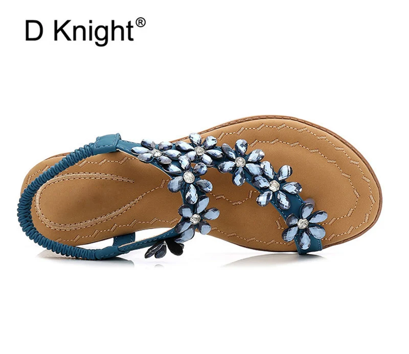 Boho Women Shoes Comfort Sandals Summer Fashion Crystal Flip Flops High Quality Flat Sandals Gladiator Sandalias Plus Size 42  (27)