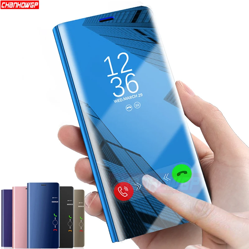 Clear Smart View Mirror Case For OnePlus 6T A6010 A6013 Stand Cover Flip Leather Cases For OnePlus 6 oneplus6 A6000 A6003 Cover