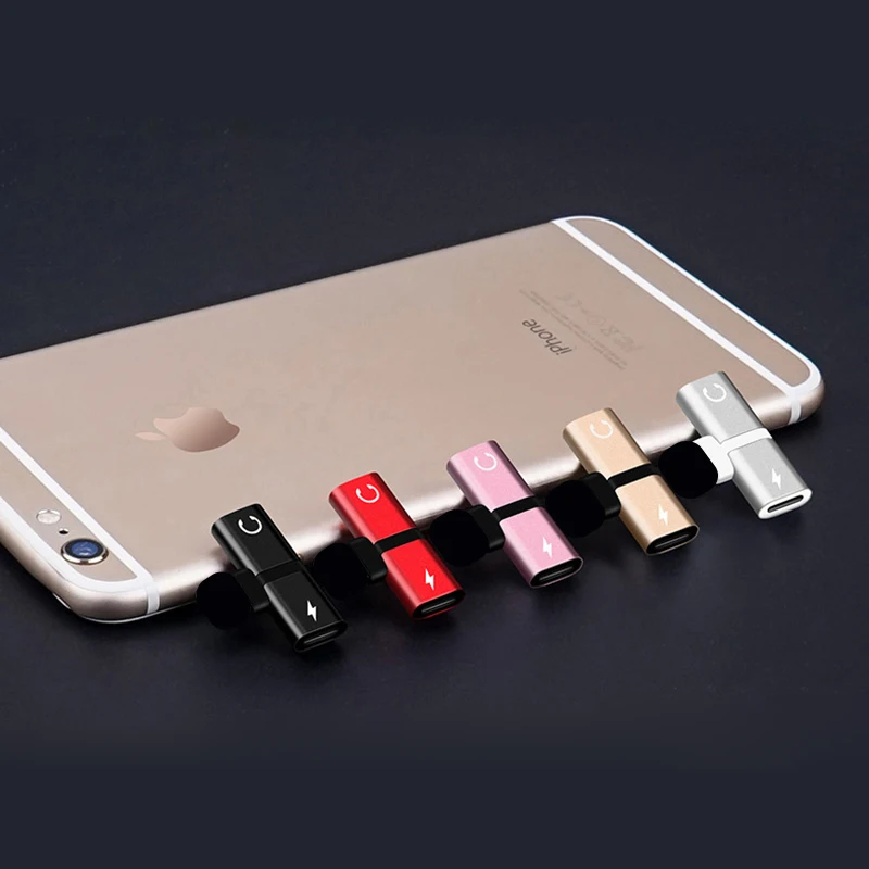 

Mini 2 in 1 Charging Audio Headphone Adapter For iPhone 6 6s 7 8 X XS XR Adapter Micro USB Mobile Phone Adapters Cable Connector