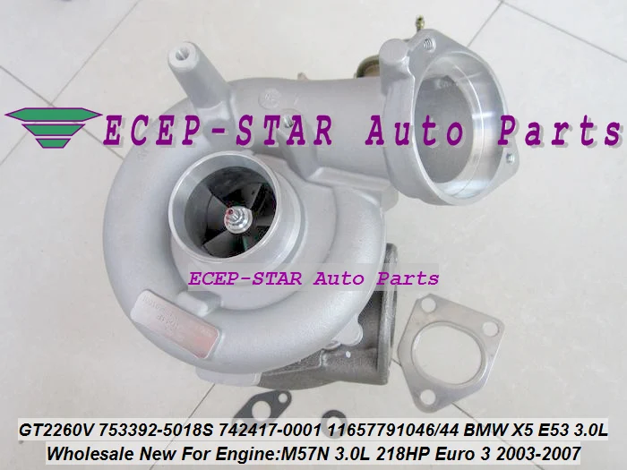 GT2260V 753392 742417 753392-5018S 742417-1 11657791046 11657791044 Turbo For BMW X5 3.0d E53 03-07 M57N 3.0L 218HP