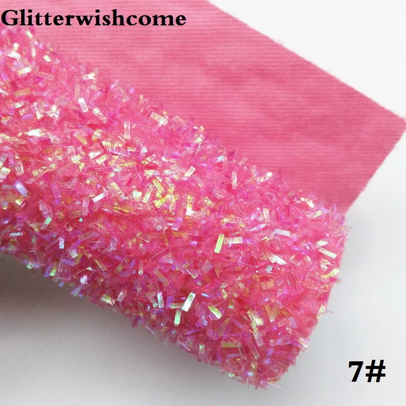 Glitterwishcome 21X29 см A4 Размеры синтетическая кожа, флуоресцентный с эффектом блестящей кожи, тканевый Виниловый фон для банты, GM039A - Цвет: 7